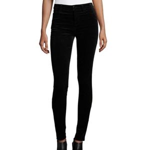 J Brand Mid Rise Super Skinny Velvet Pants